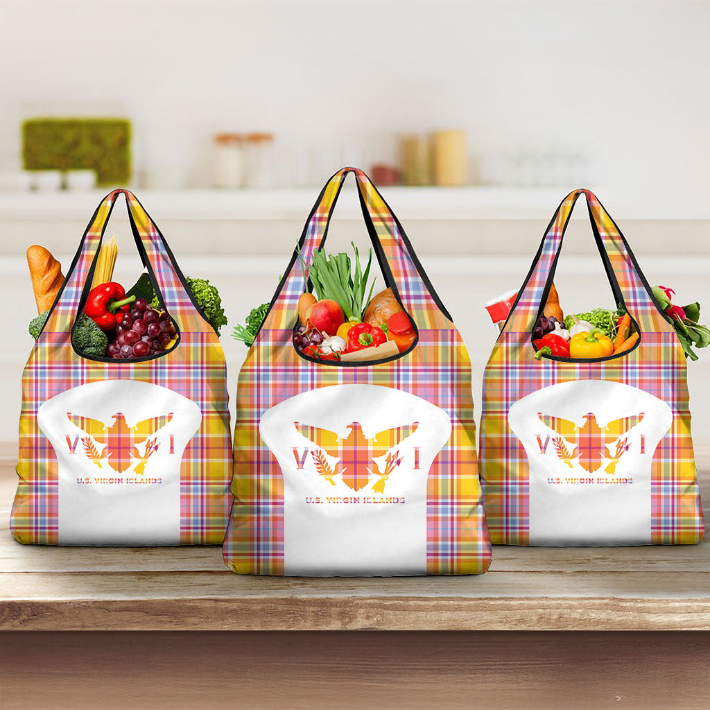 US Virgin Islands Grocery Bag Eagle Madras Pattern