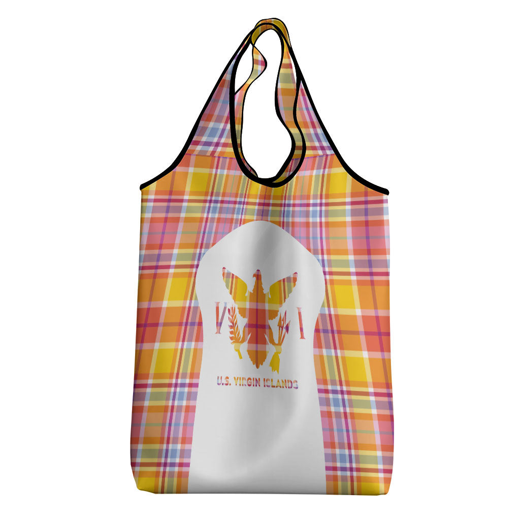 US Virgin Islands Grocery Bag Eagle Madras Pattern