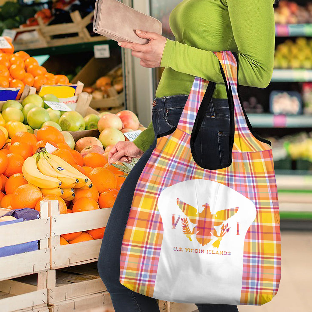 US Virgin Islands Grocery Bag Eagle Madras Pattern