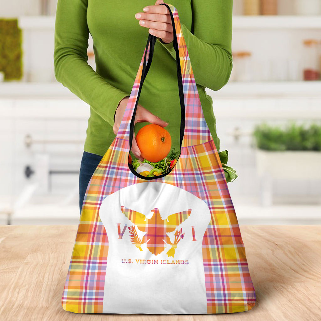 US Virgin Islands Grocery Bag Eagle Madras Pattern