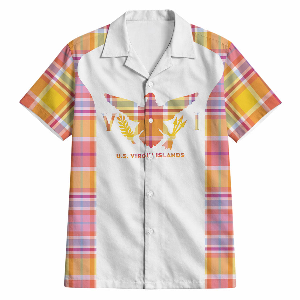 Personalized US Virgin Islands Hawaiian Shirt Eagle Madras Pattern