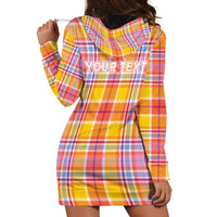 Personalized US Virgin Islands Hoodie Dress Eagle Madras Pattern