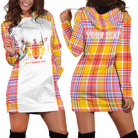 Personalized US Virgin Islands Hoodie Dress Eagle Madras Pattern