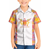 Personalized US Virgin Islands Kid Hawaiian Shirt Eagle Madras Pattern