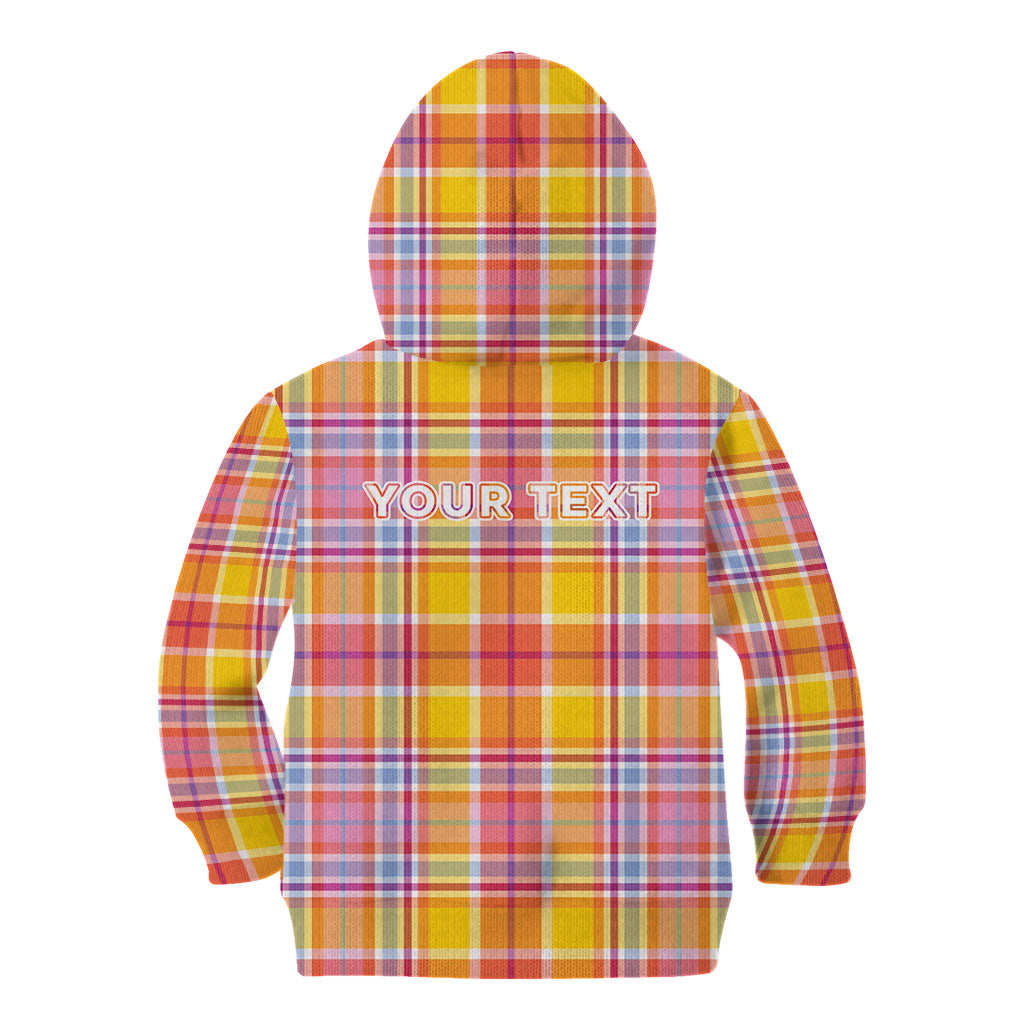 Personalized US Virgin Islands Kid Hoodie Eagle Madras Pattern
