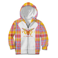 Personalized US Virgin Islands Kid Hoodie Eagle Madras Pattern