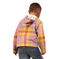 Personalized US Virgin Islands Kid Hoodie Eagle Madras Pattern