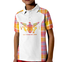 Personalized US Virgin Islands Kid Polo Shirt Eagle Madras Pattern
