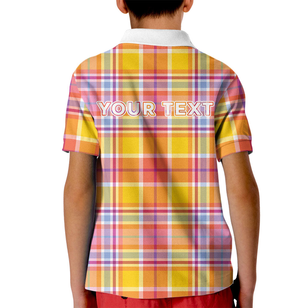 Personalized US Virgin Islands Kid Polo Shirt Eagle Madras Pattern