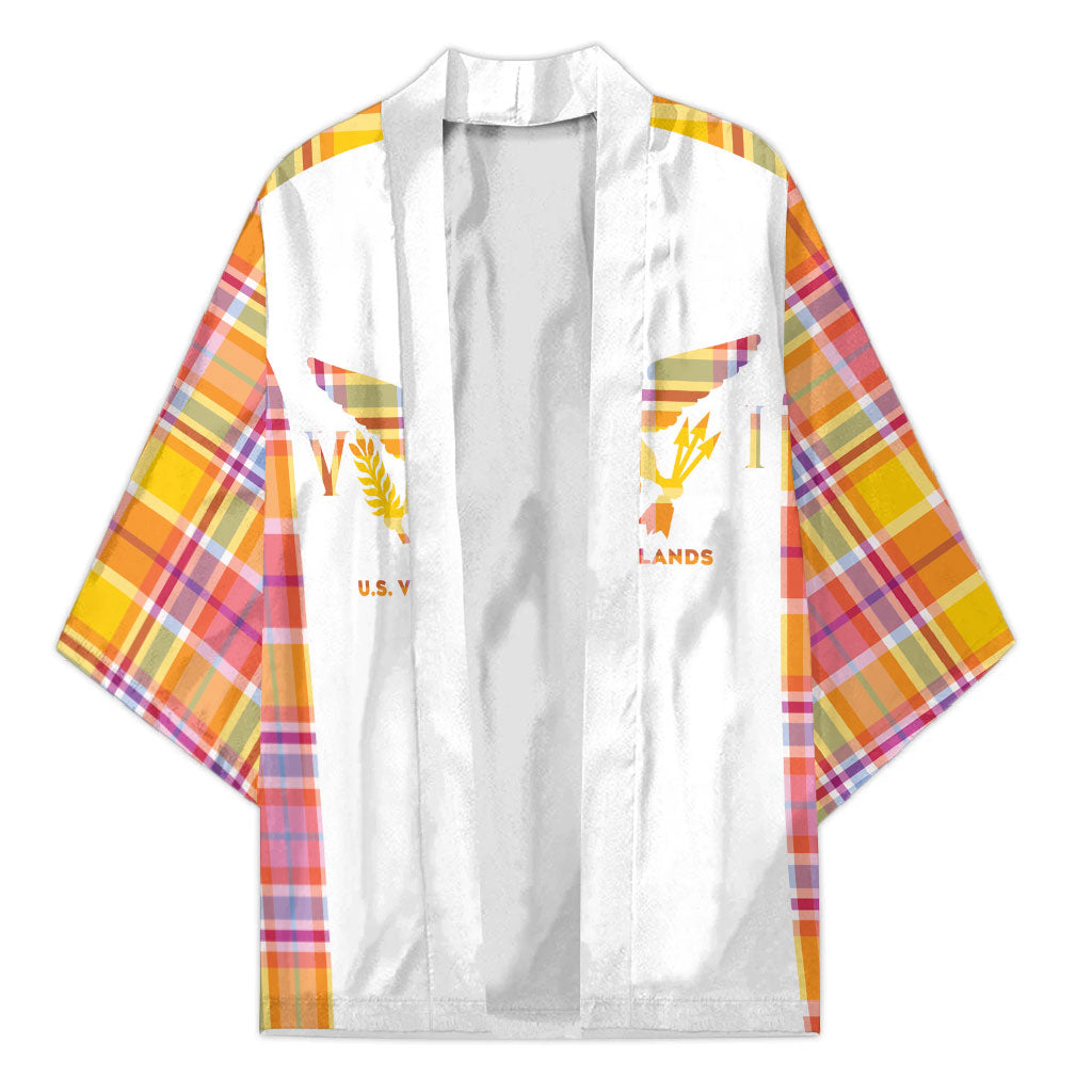 Personalized US Virgin Islands Kimono Eagle Madras Pattern