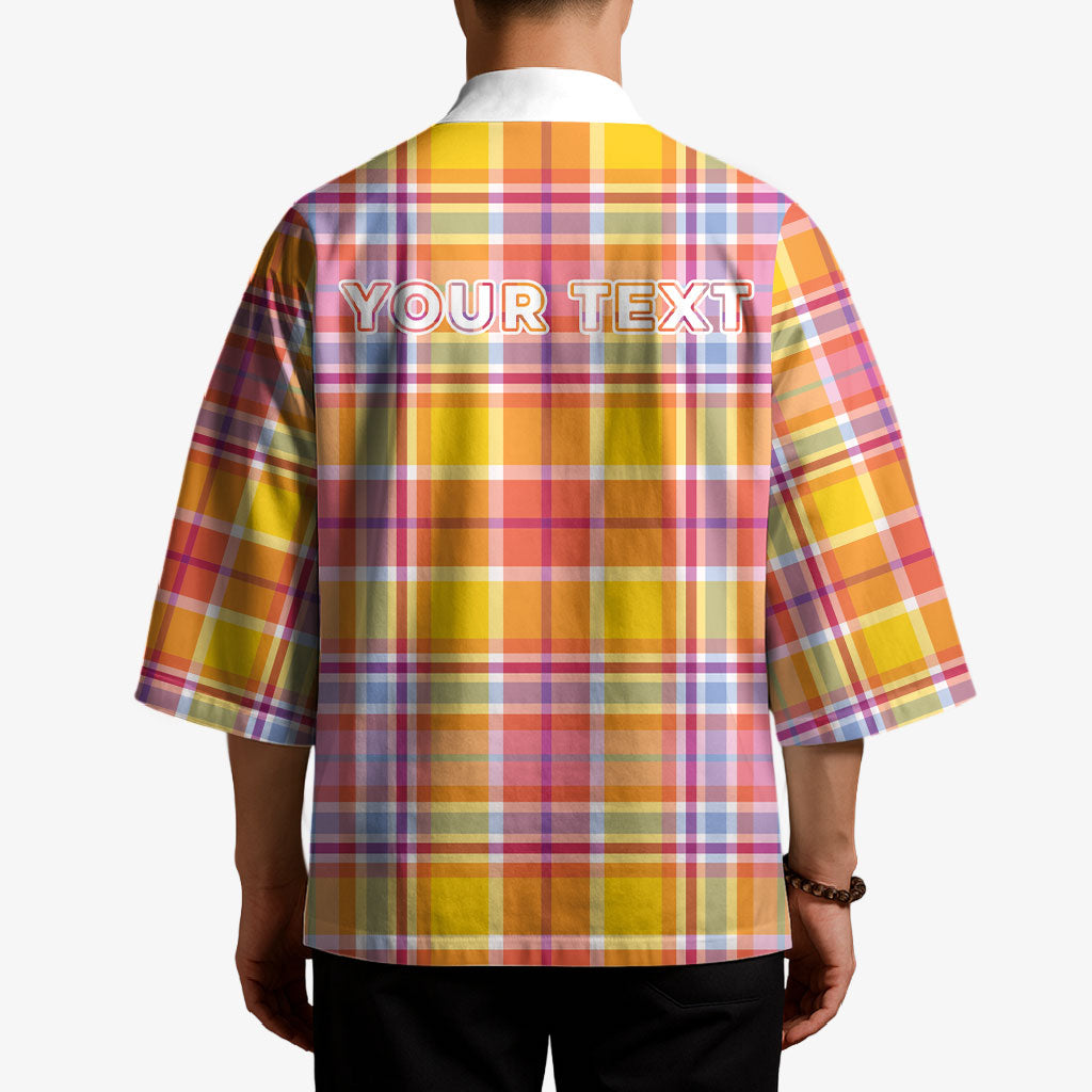 Personalized US Virgin Islands Kimono Eagle Madras Pattern