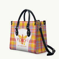 US Virgin Islands Leather Bag Eagle Madras Pattern