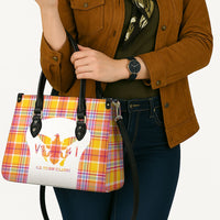 US Virgin Islands Leather Bag Eagle Madras Pattern