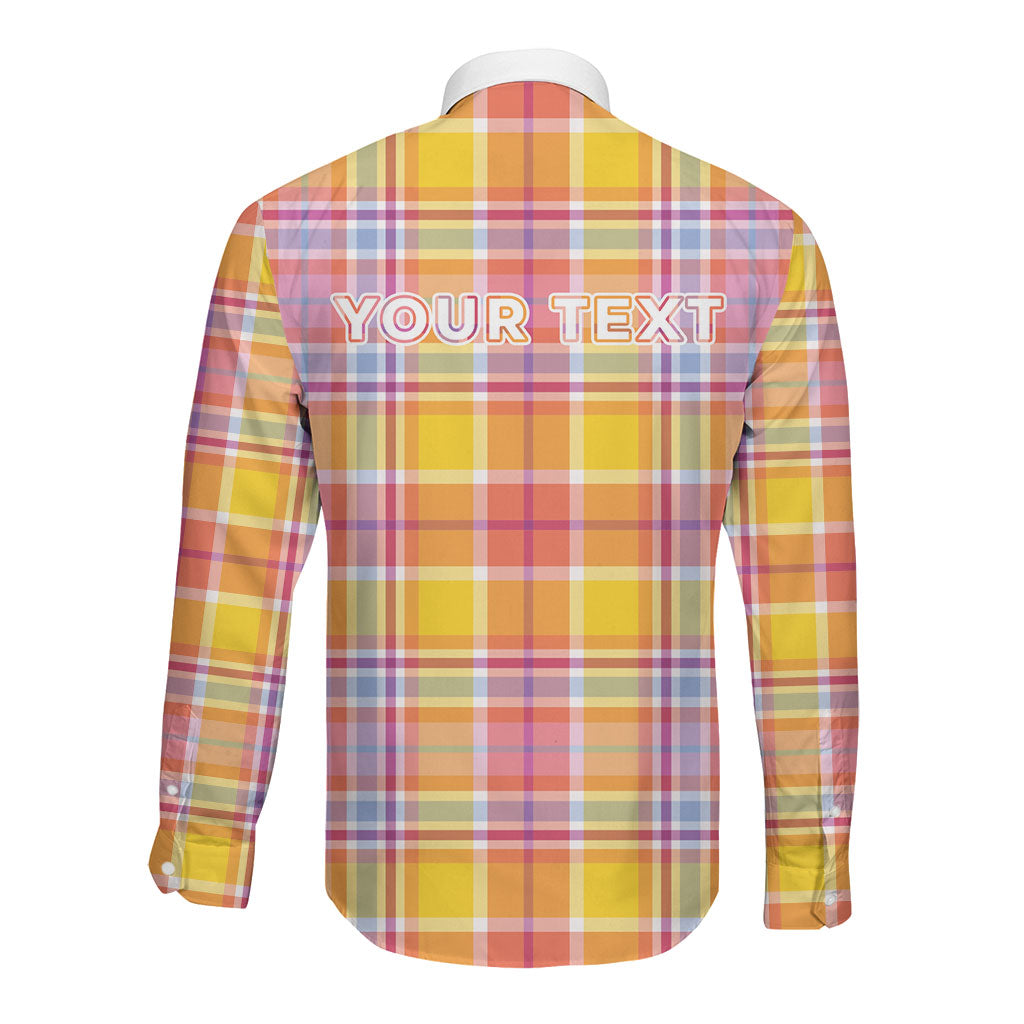 Personalized US Virgin Islands Long Sleeve Button Shirt Eagle Madras Pattern