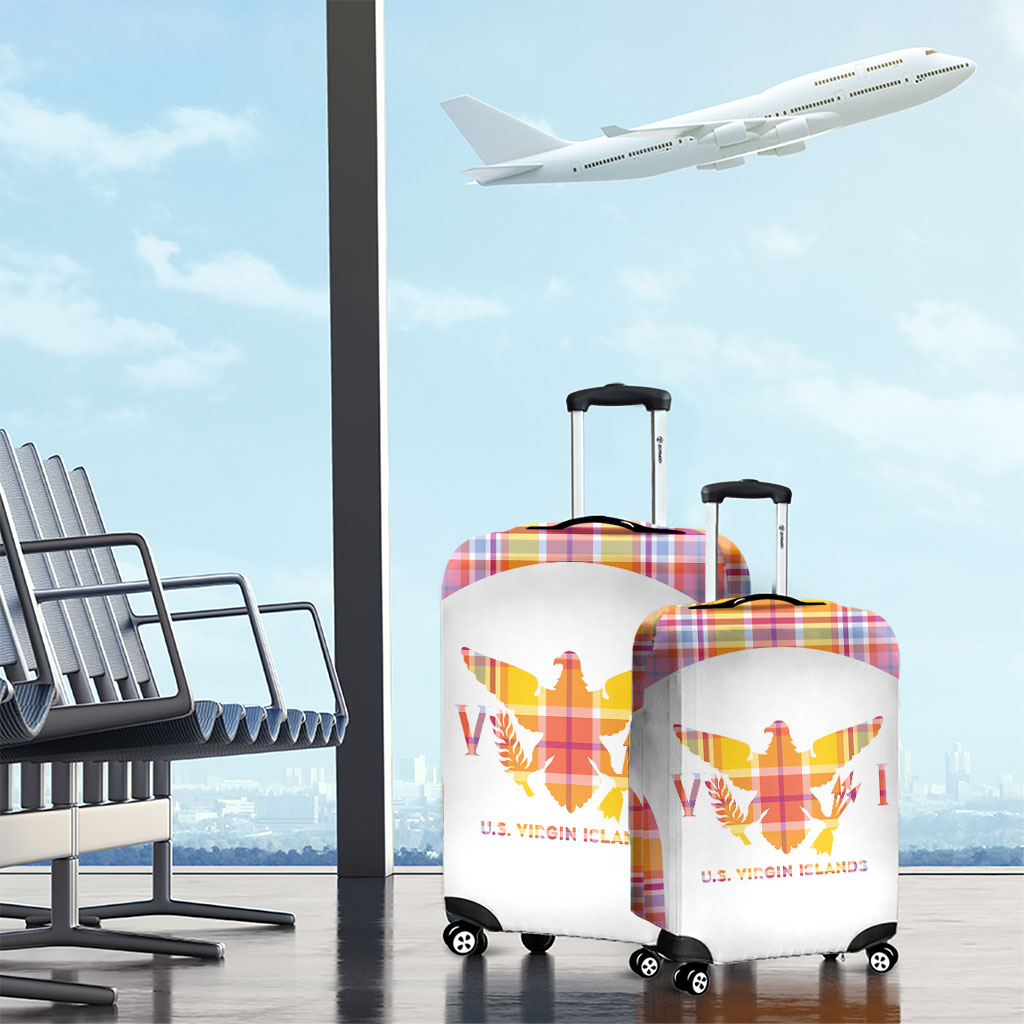 US Virgin Islands Luggage Cover Eagle Madras Pattern