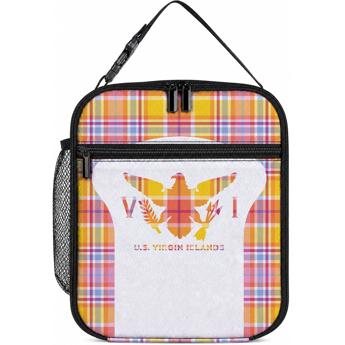 US Virgin Islands Lunch Bag Eagle Madras Pattern