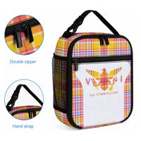 US Virgin Islands Lunch Bag Eagle Madras Pattern