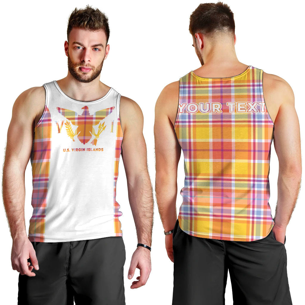 Personalized US Virgin Islands Men Tank Top Eagle Madras Pattern
