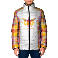 Personalized US Virgin Islands Padded Jacket Eagle Madras Pattern