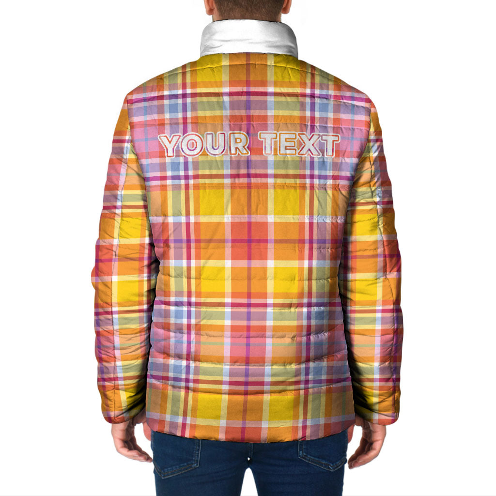 Personalized US Virgin Islands Padded Jacket Eagle Madras Pattern