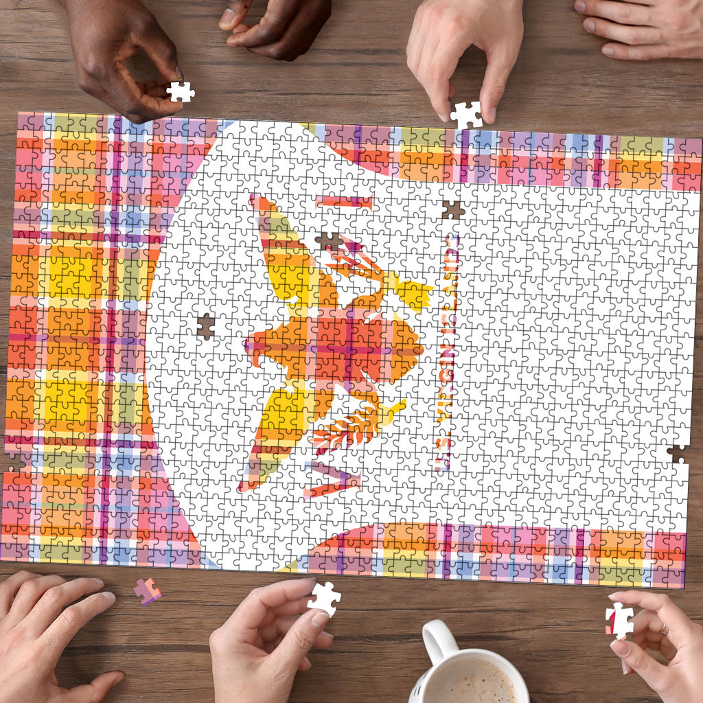 US Virgin Islands Puzzle Eagle Madras Pattern