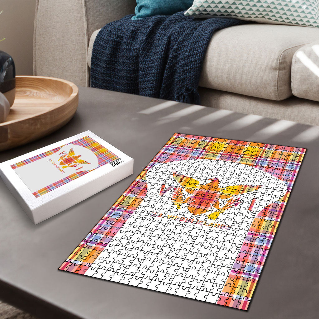 US Virgin Islands Puzzle Eagle Madras Pattern
