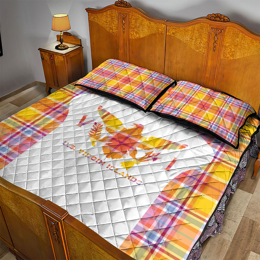 US Virgin Islands Quilt Bed Set Eagle Madras Pattern