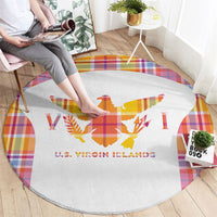 US Virgin Islands Round Carpet Eagle Madras Pattern