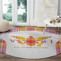 US Virgin Islands Round Carpet Eagle Madras Pattern