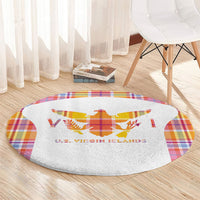 US Virgin Islands Round Carpet Eagle Madras Pattern