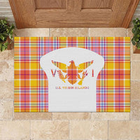 US Virgin Islands Rubber Doormat Eagle Madras Pattern