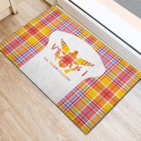 US Virgin Islands Rubber Doormat Eagle Madras Pattern