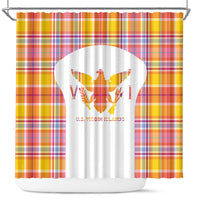 US Virgin Islands Shower Curtain Eagle Madras Pattern