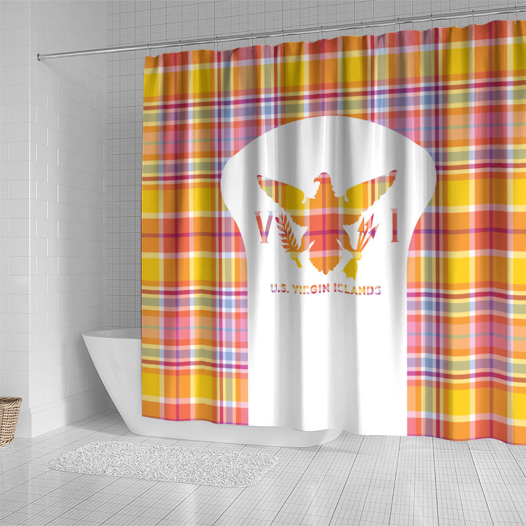 US Virgin Islands Shower Curtain Eagle Madras Pattern