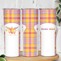 Personalized US Virgin Islands Skinny Tumbler Eagle Madras Pattern