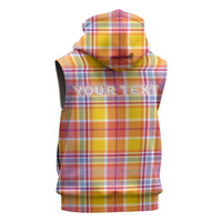 Personalized US Virgin Islands Sleeveless Zip Hoodie Eagle Madras Pattern
