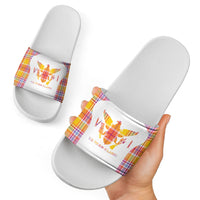 US Virgin Islands Slide Sandals Eagle Madras Pattern