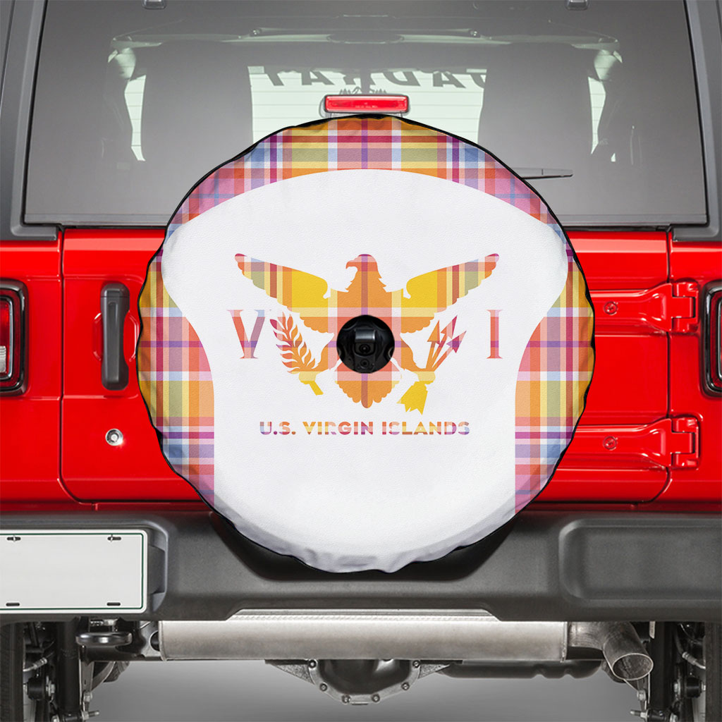 US Virgin Islands Spare Tire Cover Eagle Madras Pattern