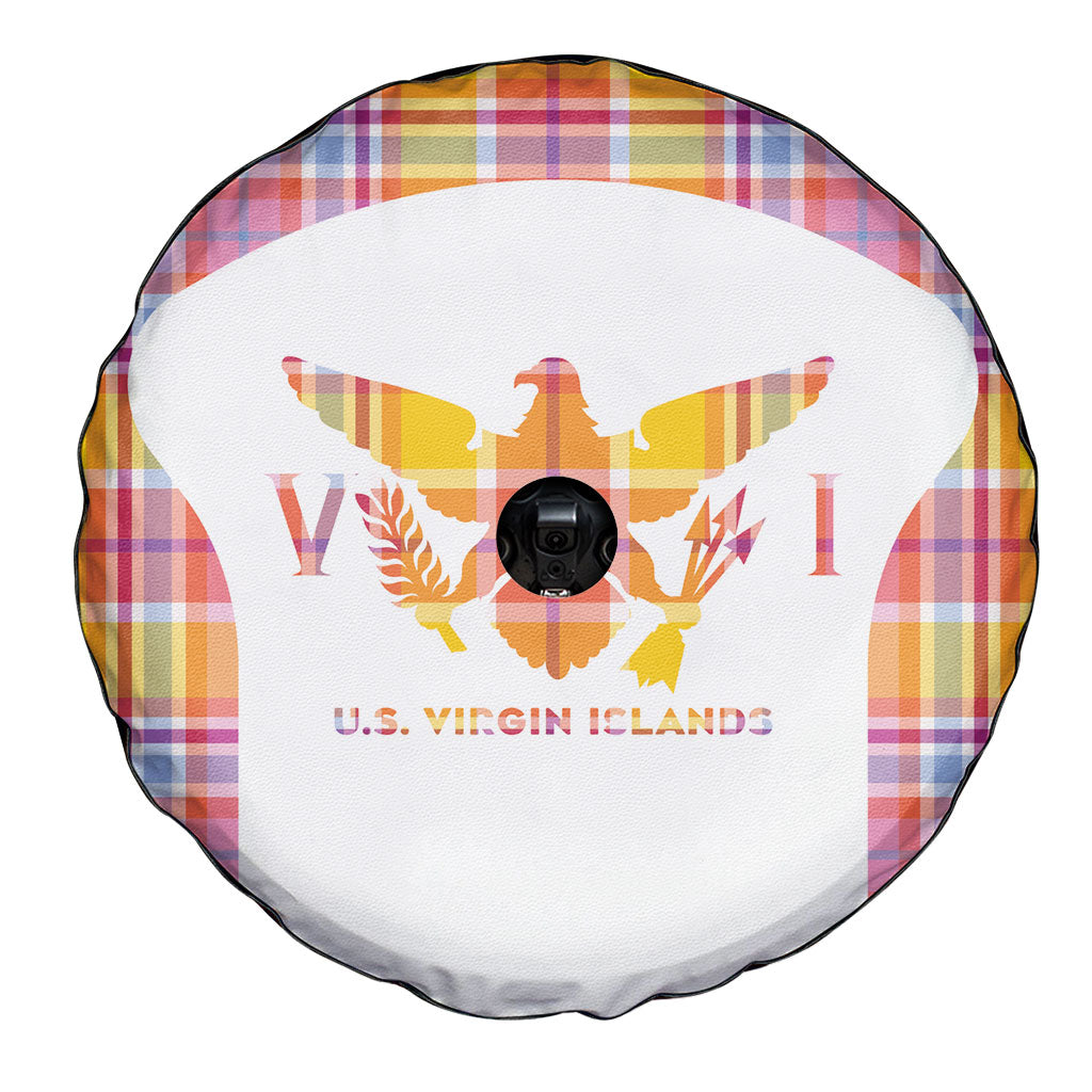 US Virgin Islands Spare Tire Cover Eagle Madras Pattern