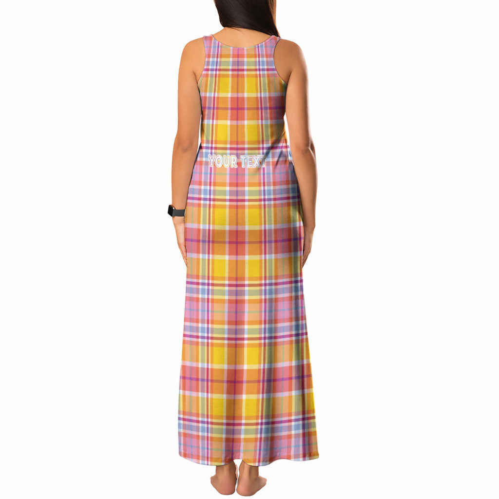Personalized US Virgin Islands Tank Maxi Dress Eagle Madras Pattern