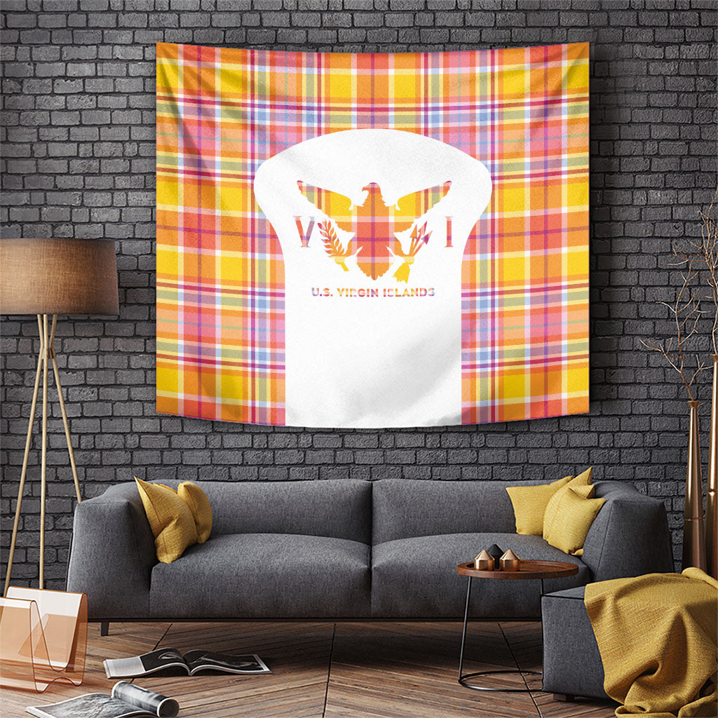 US Virgin Islands Tapestry Eagle Madras Pattern