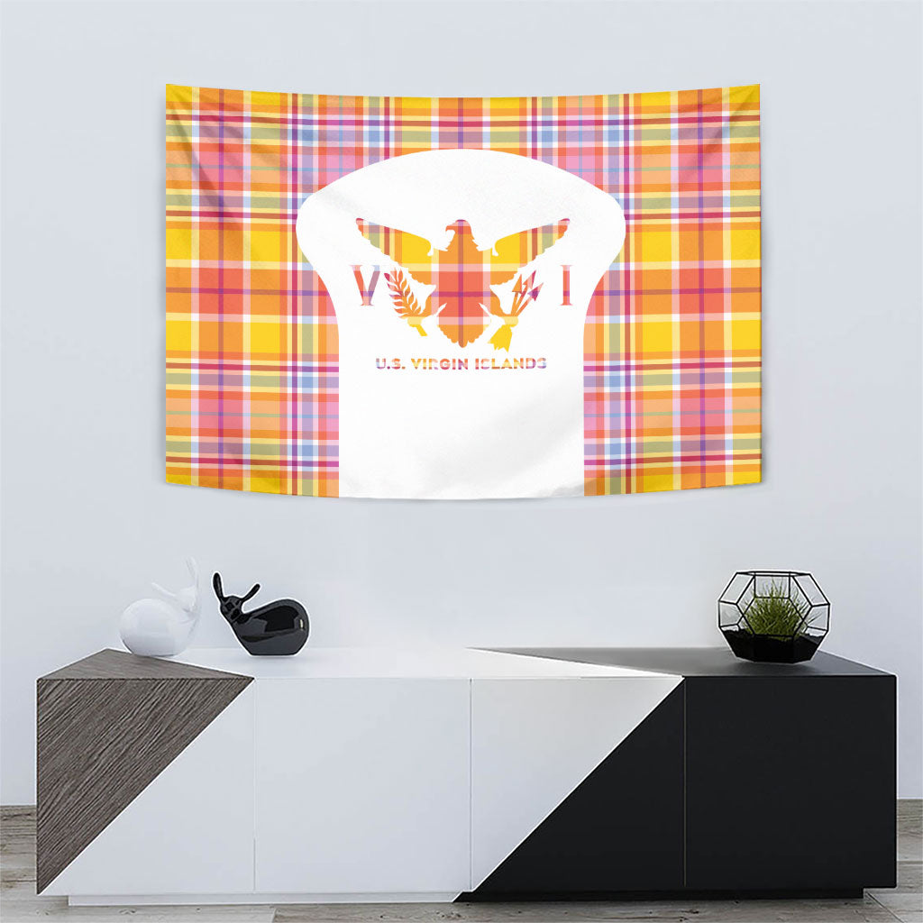 US Virgin Islands Tapestry Eagle Madras Pattern