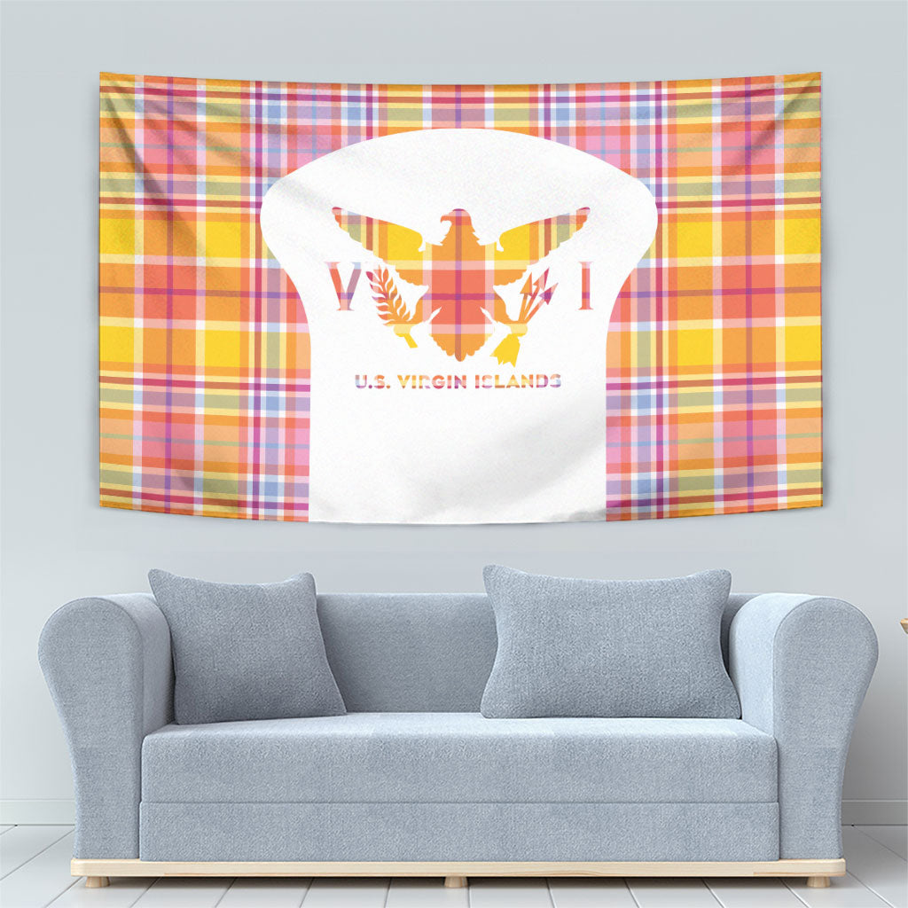 US Virgin Islands Tapestry Eagle Madras Pattern