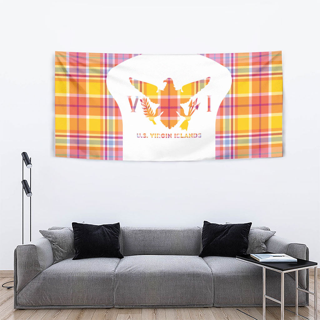 US Virgin Islands Tapestry Eagle Madras Pattern