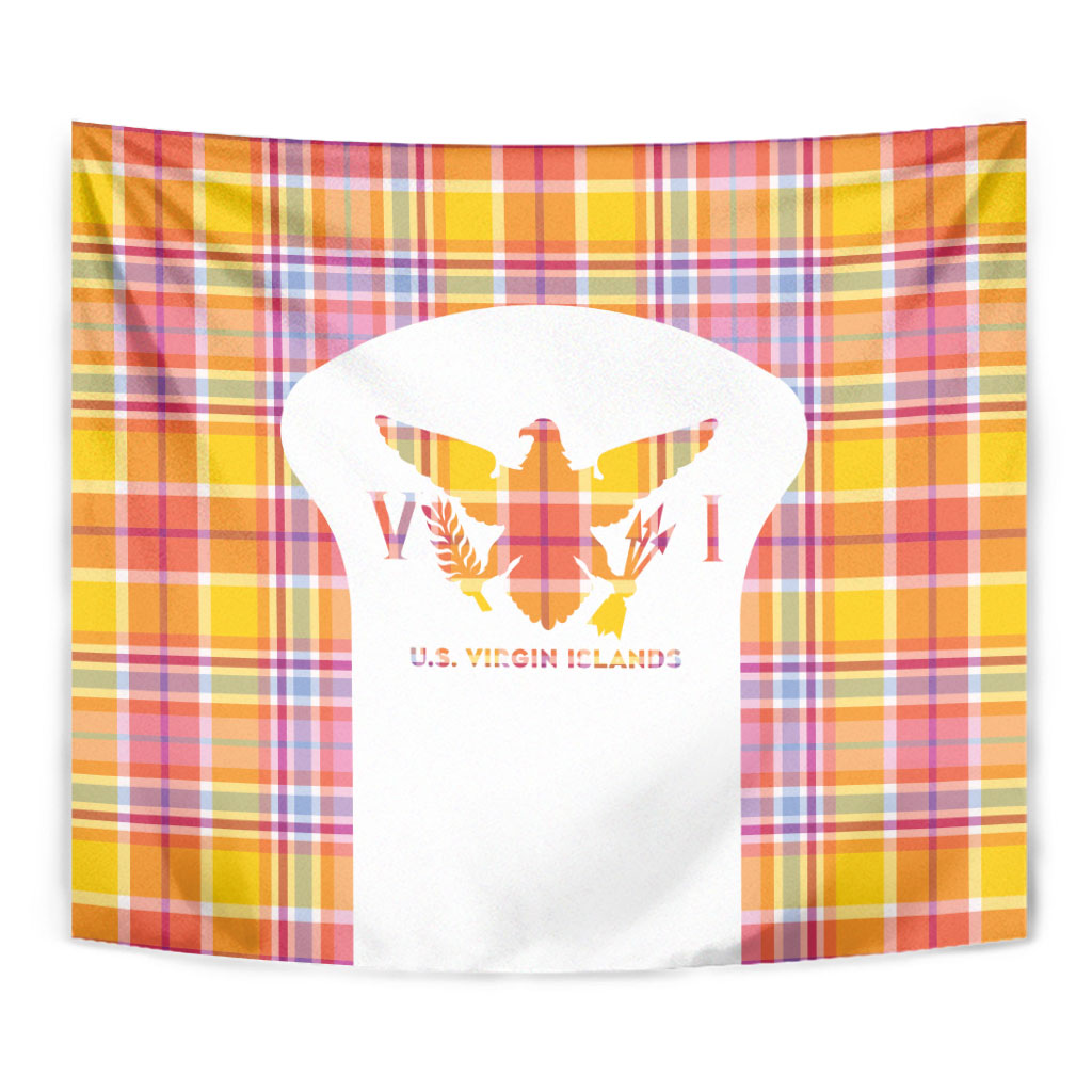 US Virgin Islands Tapestry Eagle Madras Pattern