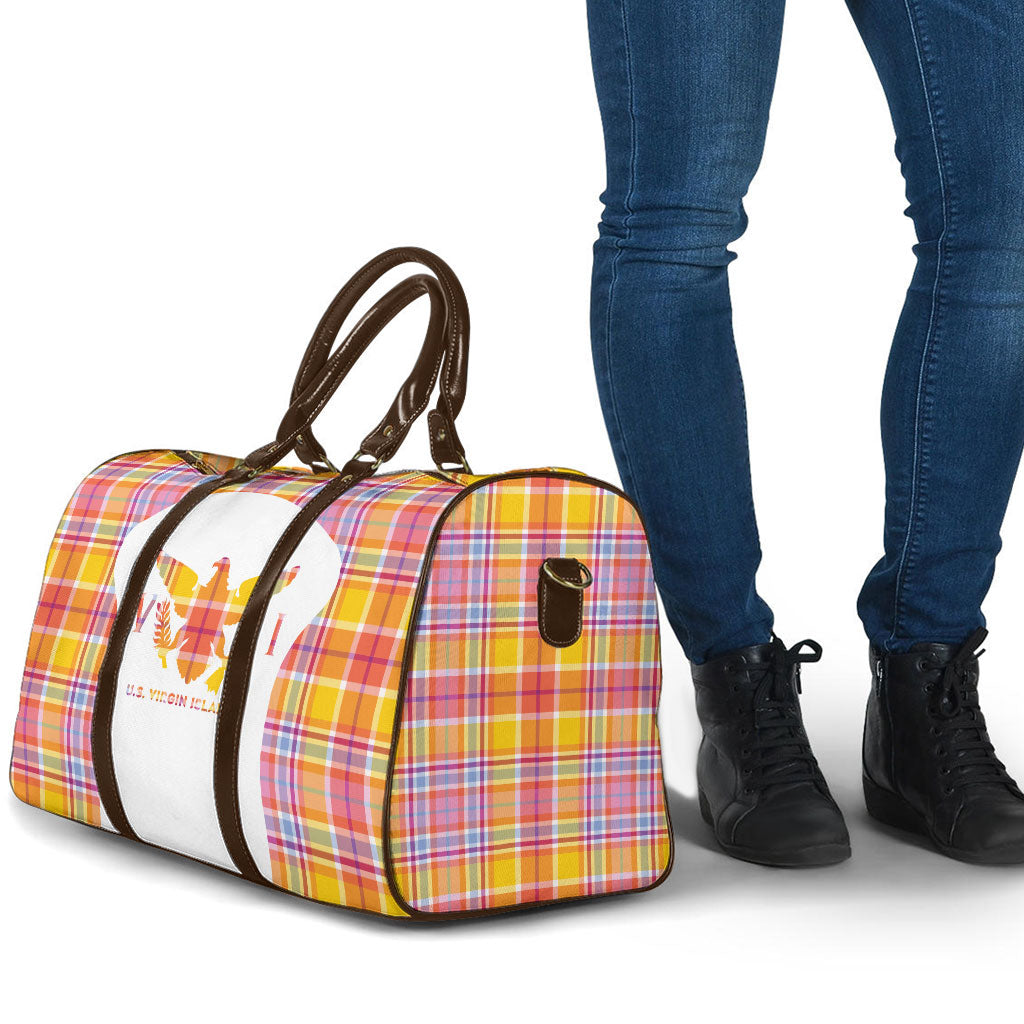 US Virgin Islands Travel Bag Eagle Madras Pattern