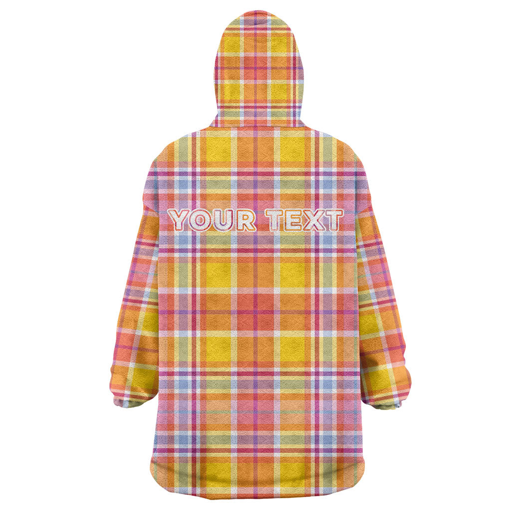 Personalized US Virgin Islands Wearable Blanket Hoodie Eagle Madras Pattern