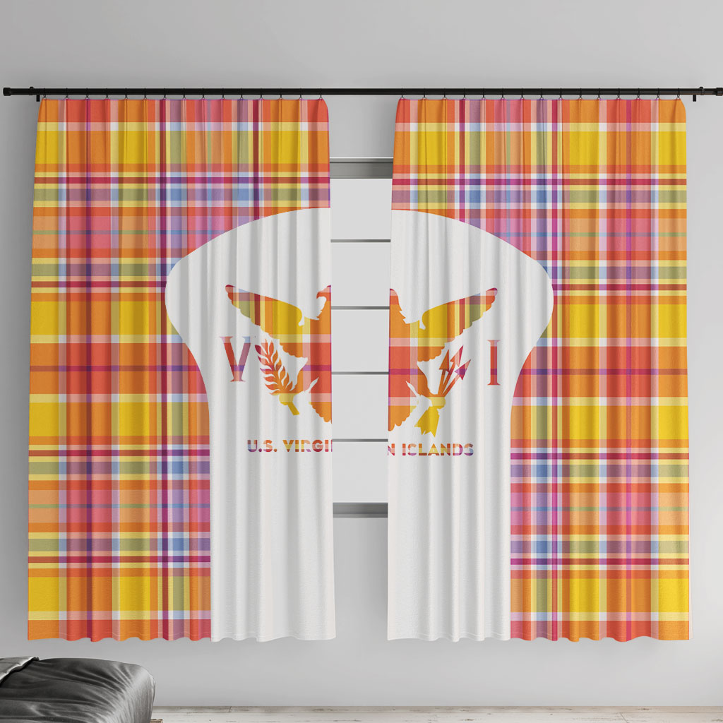 US Virgin Islands Window Curtain Eagle Madras Pattern