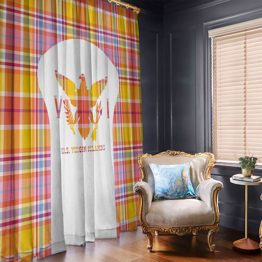 US Virgin Islands Window Curtain Eagle Madras Pattern