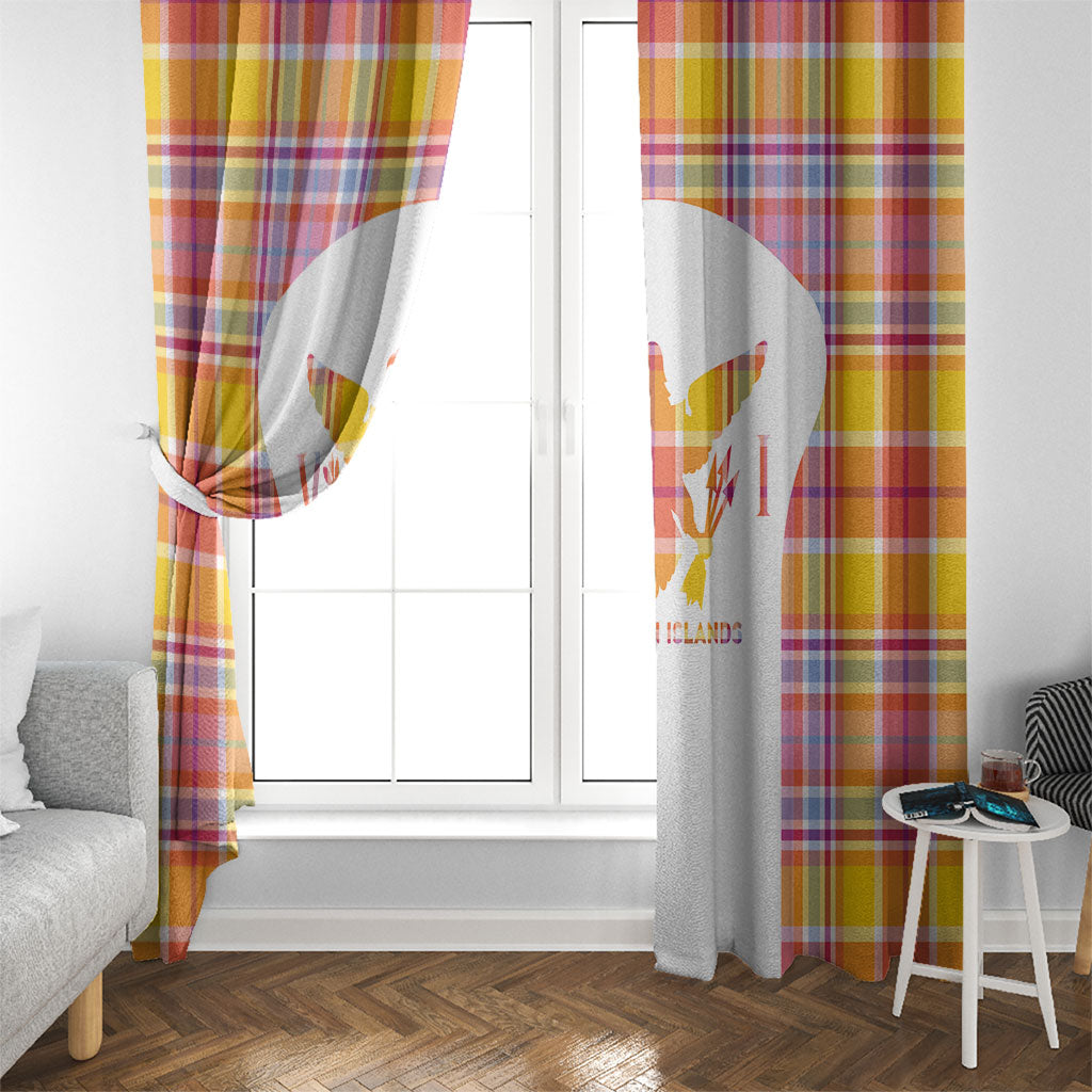 US Virgin Islands Window Curtain Eagle Madras Pattern